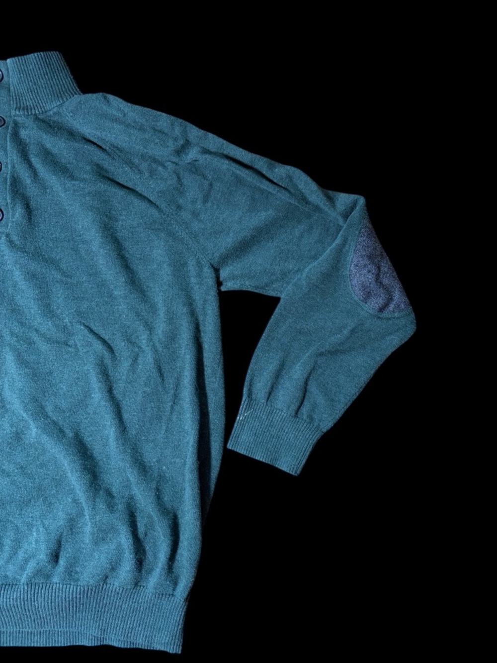 Green Button-Neck Sweater - Picture 3 of 13